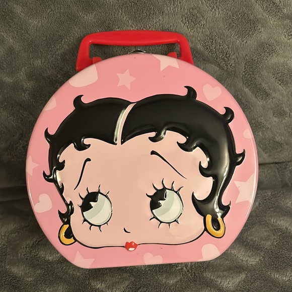 Vintage-“2000” Betty Boop Pink Metal Lunchbox/Purse - Picture 1 of 12